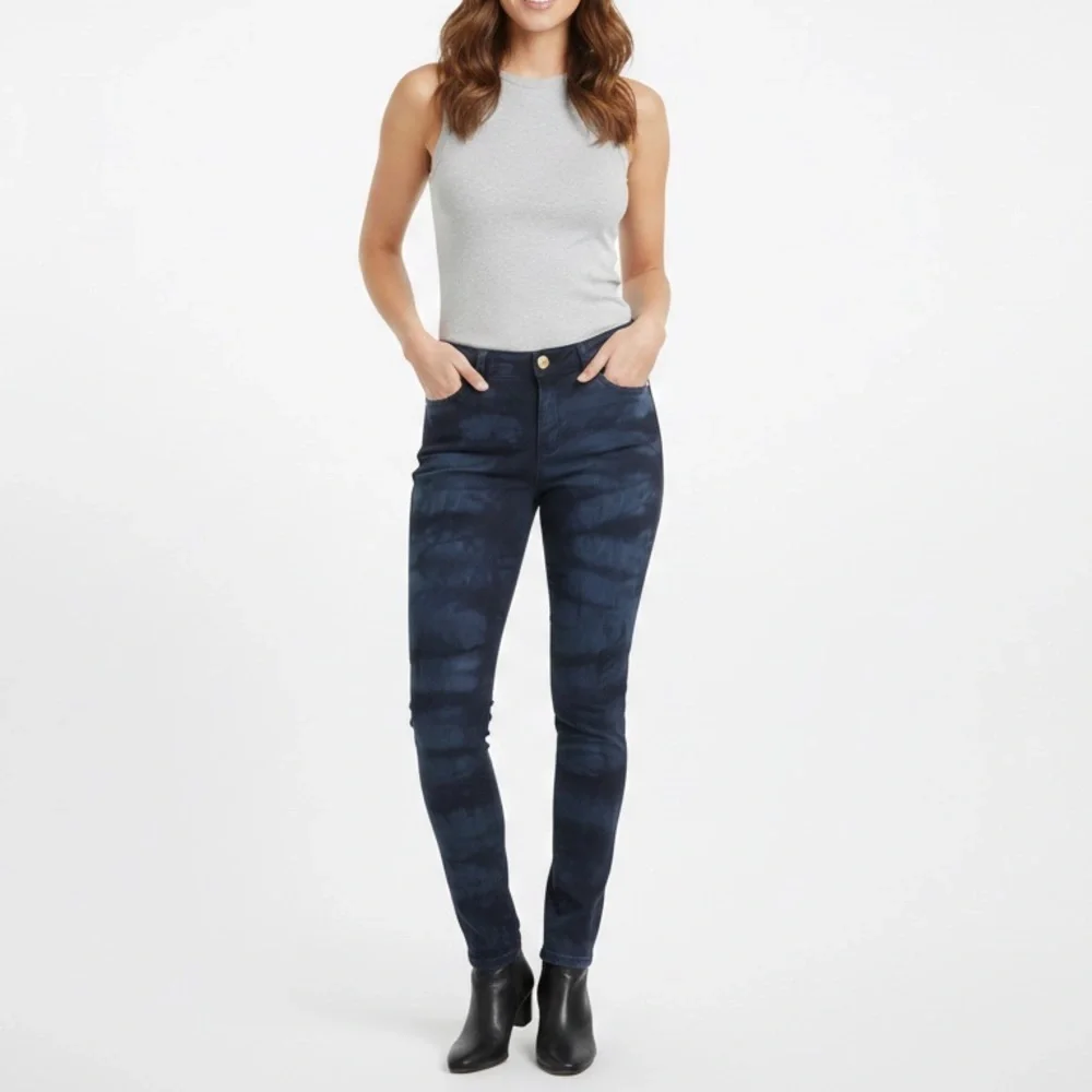 NEW Michael Kors Skinny Jeans Size 0 tie dye Blue RETRO Y2K